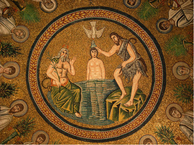 La mosaïque du Baptême du Christ