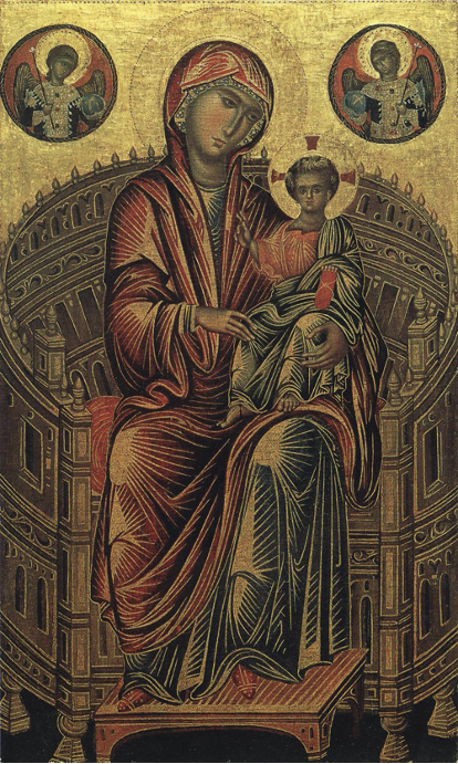La Vierge à l'Enfant sur un trône incurvé du XIIIe siècle