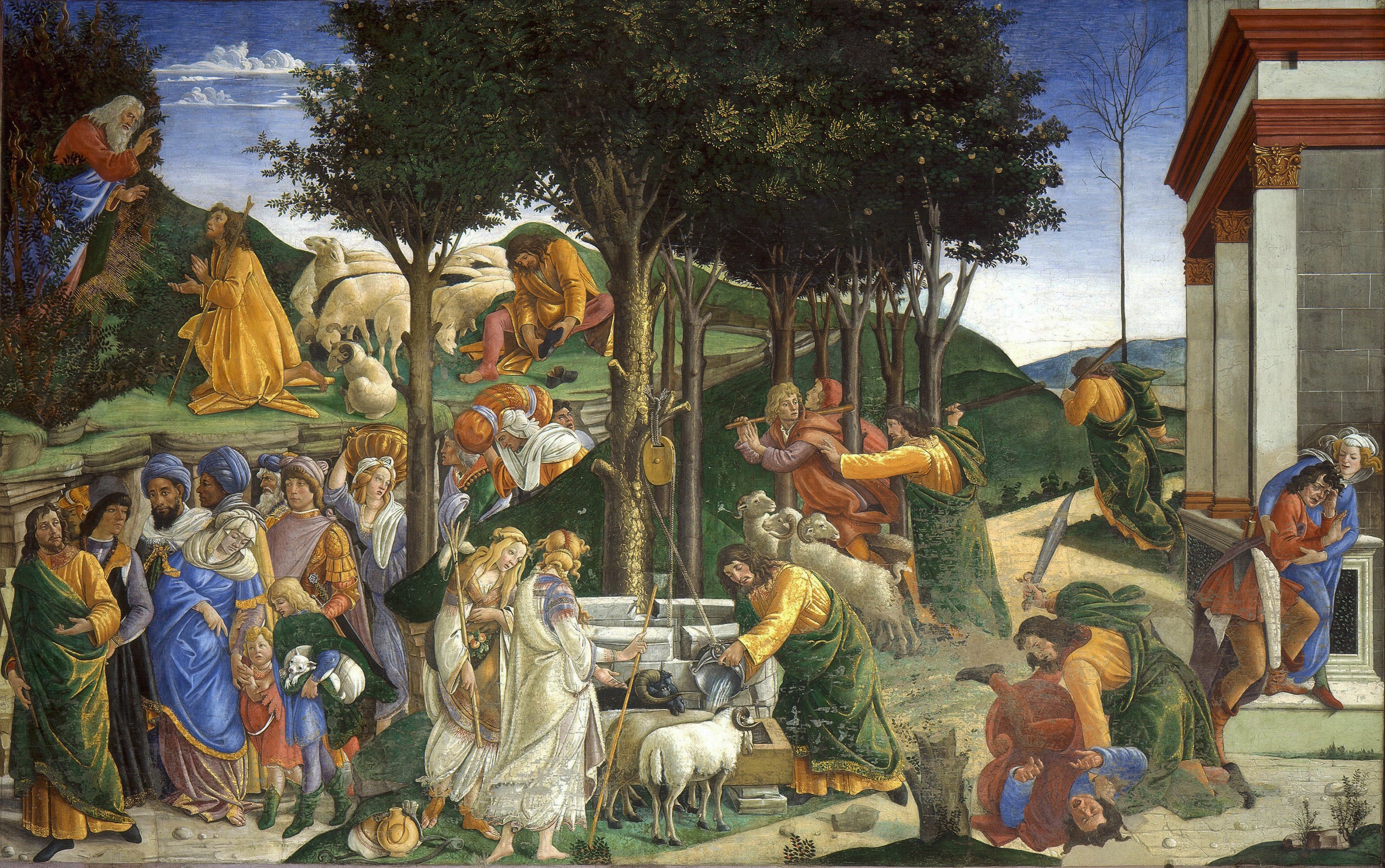 he Trials and Callings of Moses Botticelli 1481-1482