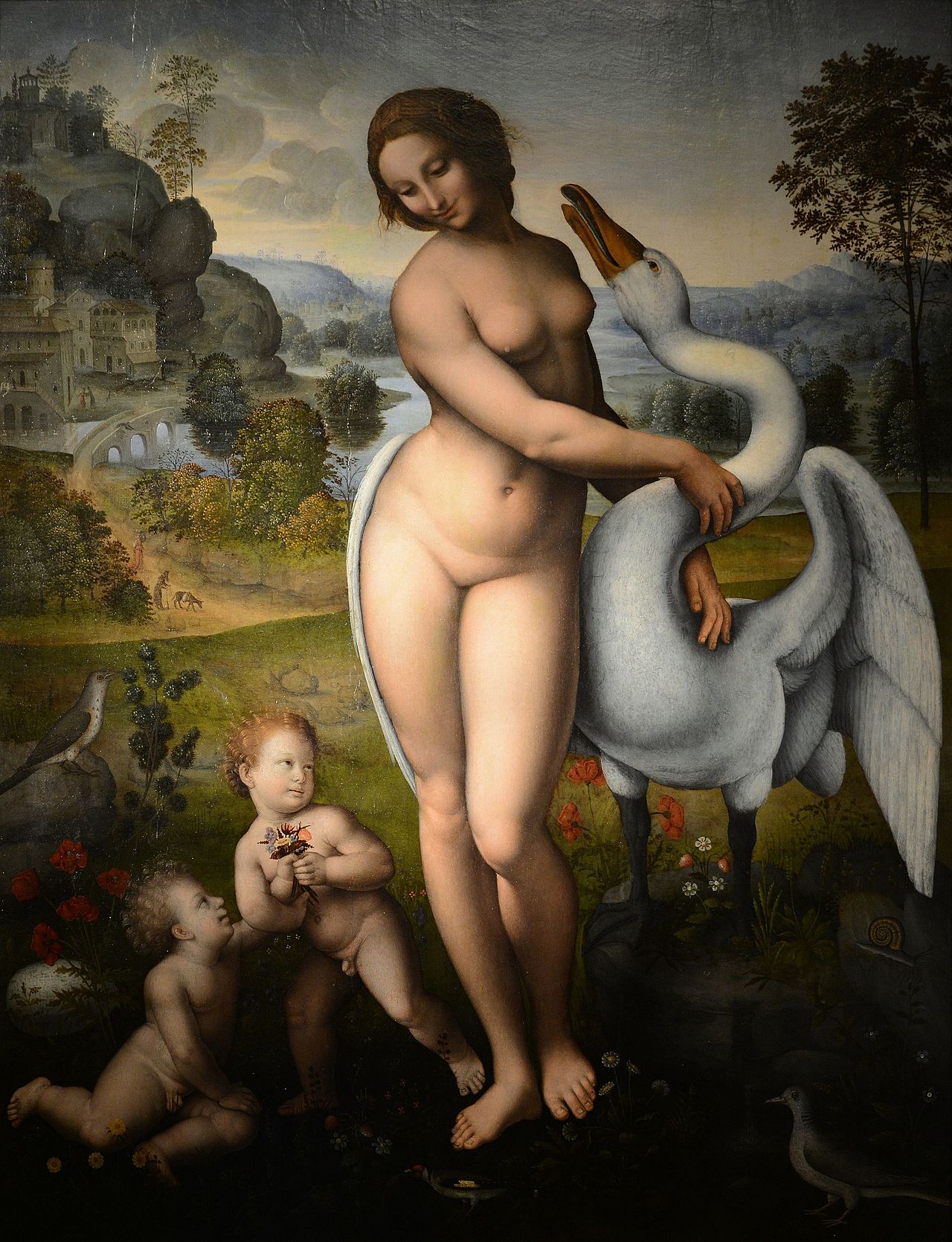 Léda et le Cygne copie de Léonard