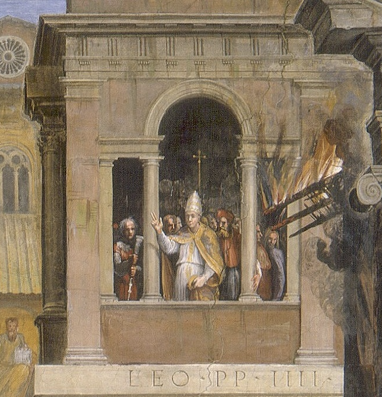 Détail L'Incendie du Bourg Raphaël 1514